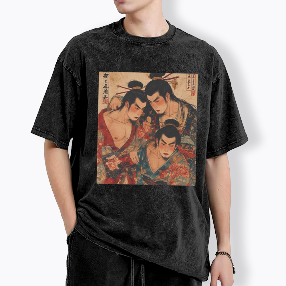 Samurai Brothers Japanese Washed T-Shirt