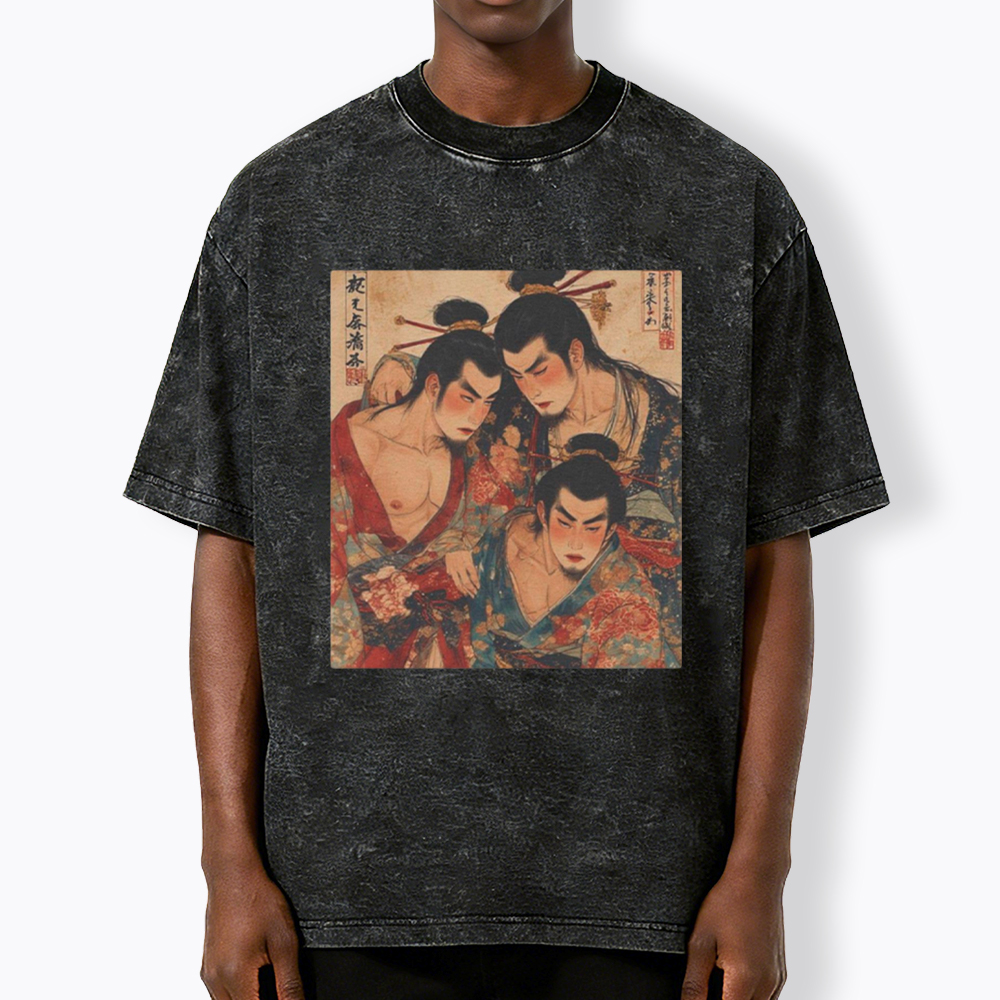 Samurai Brothers Japanese Washed T-Shirt