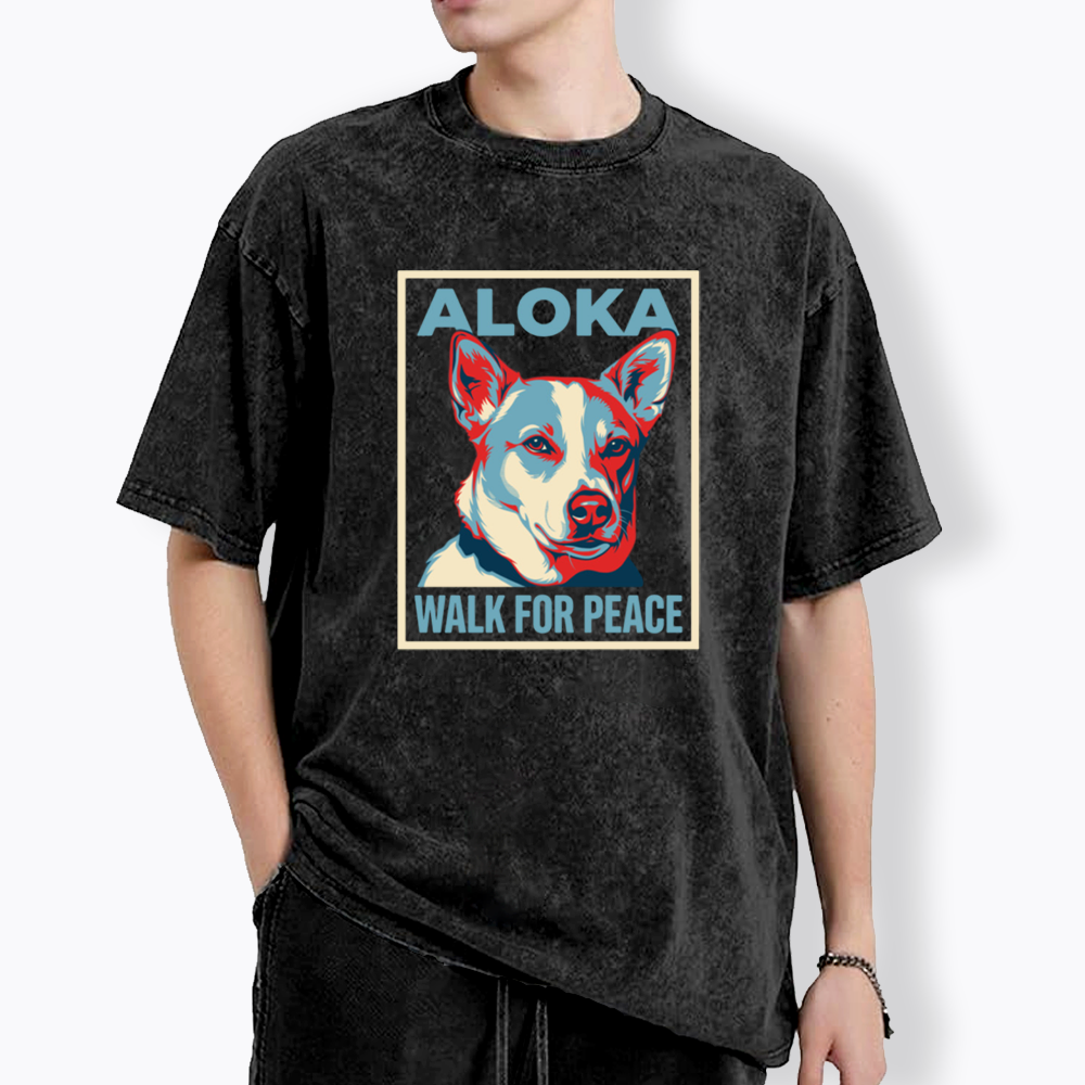 The Peace Dog Poster Washed T-Shirts