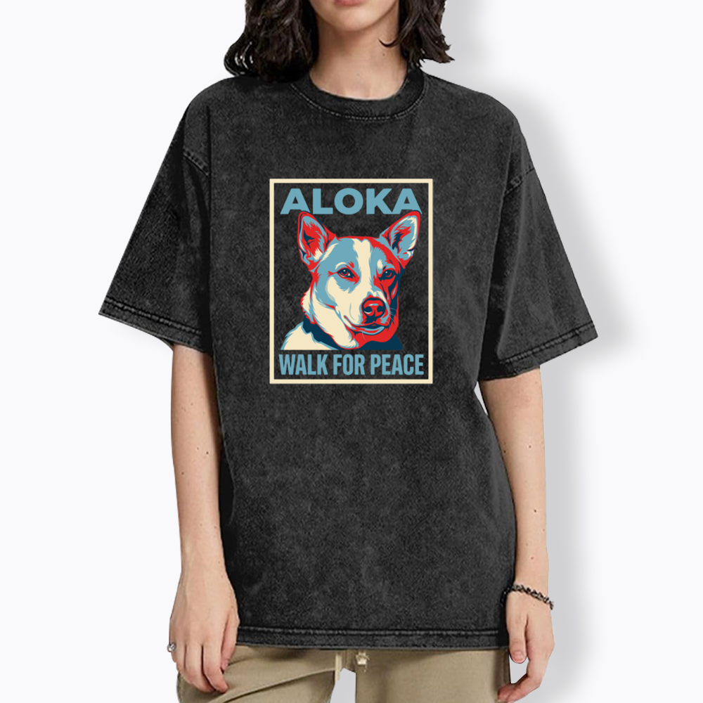 The Peace Dog Poster Washed T-Shirts