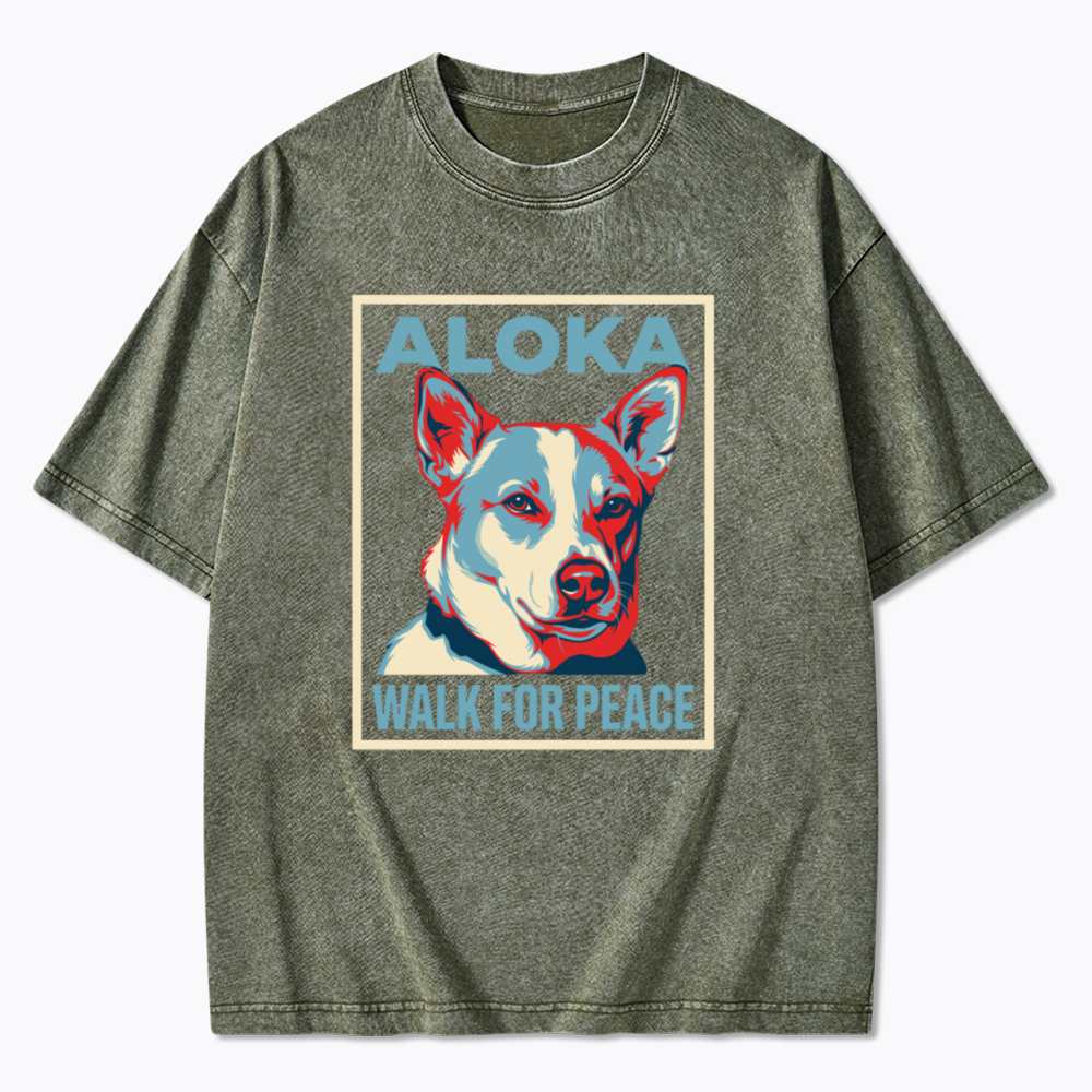 The Peace Dog Poster Washed T-Shirts