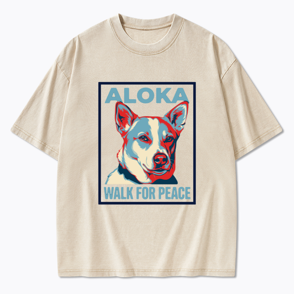 The Peace Dog Poster Washed T-Shirts