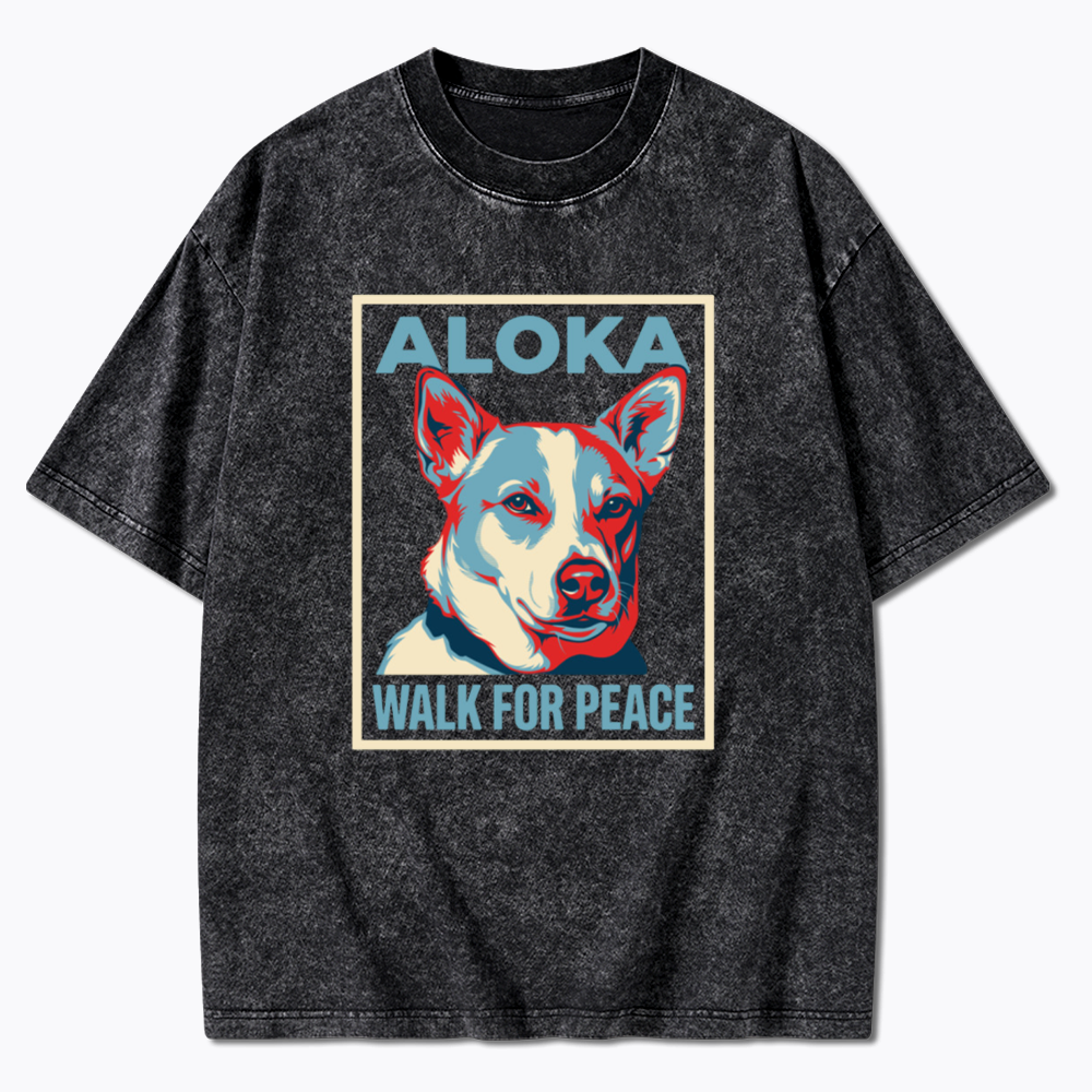 The Peace Dog Poster Washed T-Shirts
