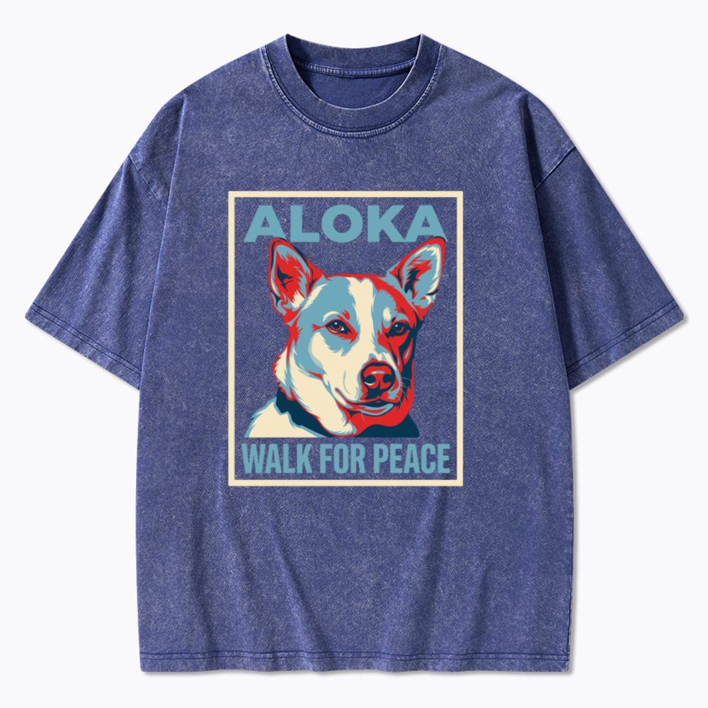 The Peace Dog Poster Washed T-Shirts