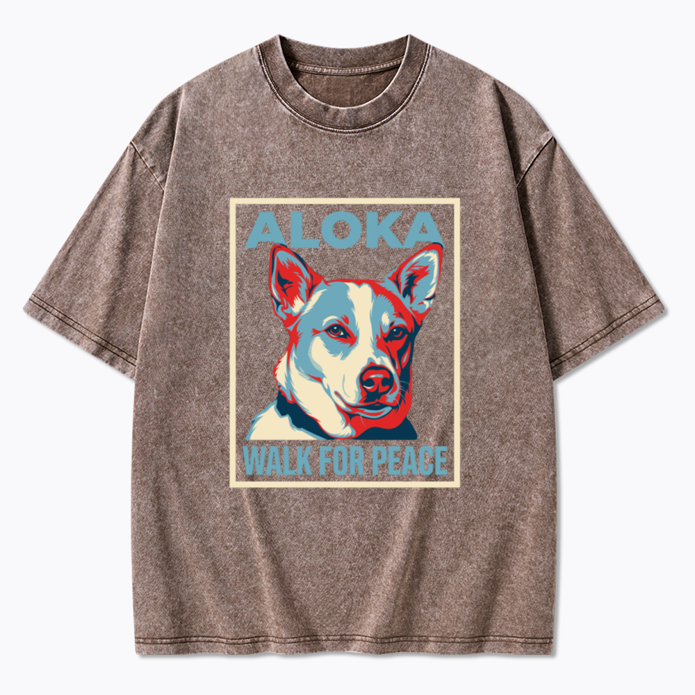 The Peace Dog Poster Washed T-Shirts