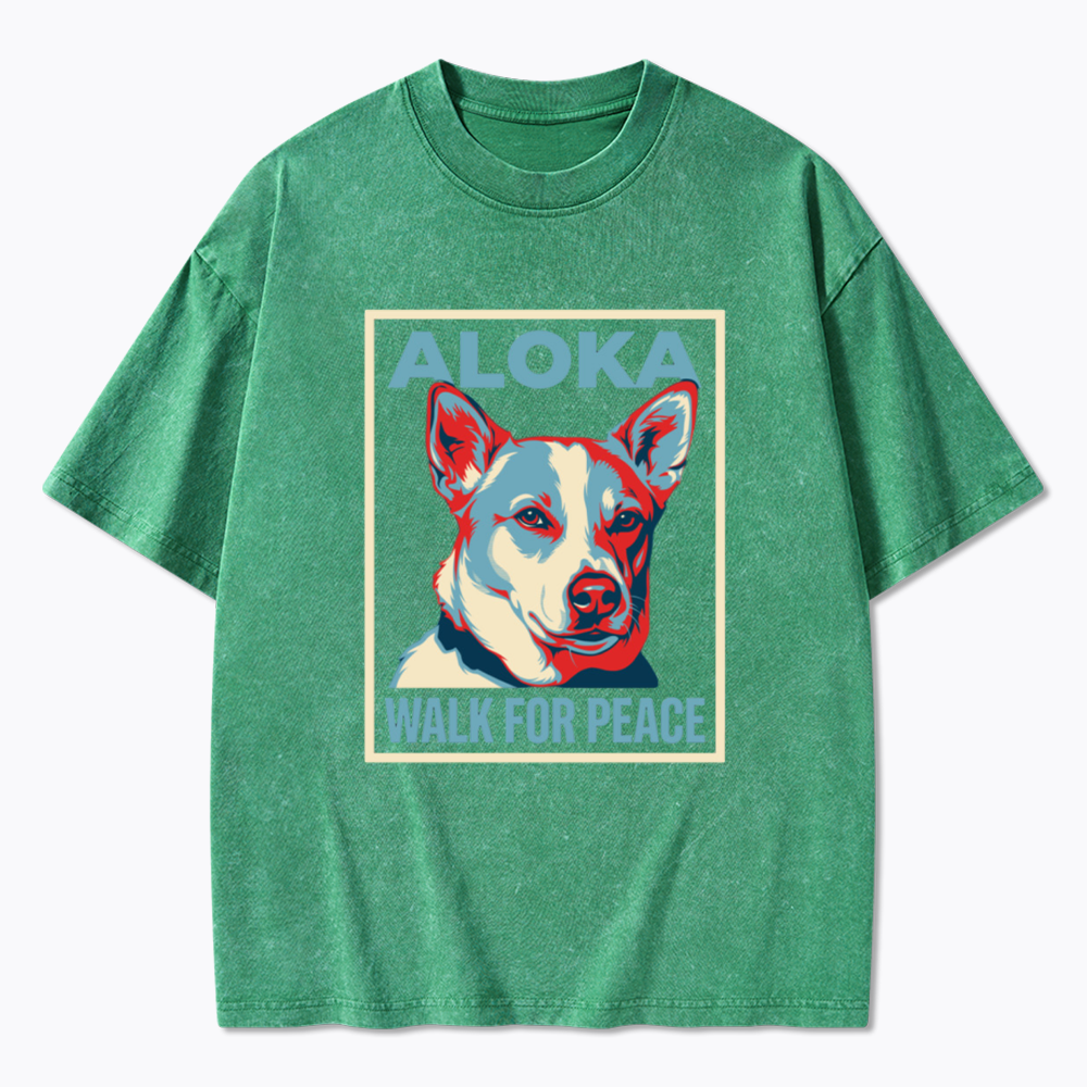 The Peace Dog Poster Washed T-Shirts