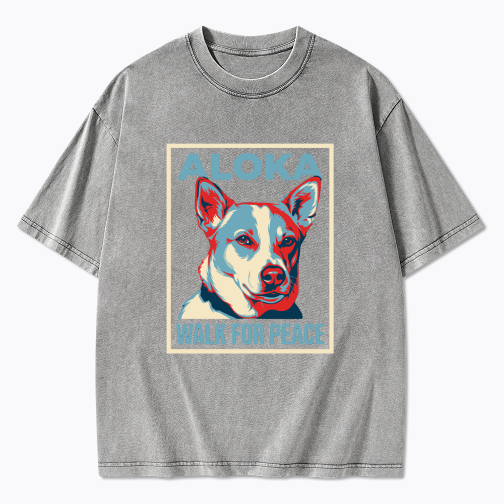The Peace Dog Poster Washed T-Shirts