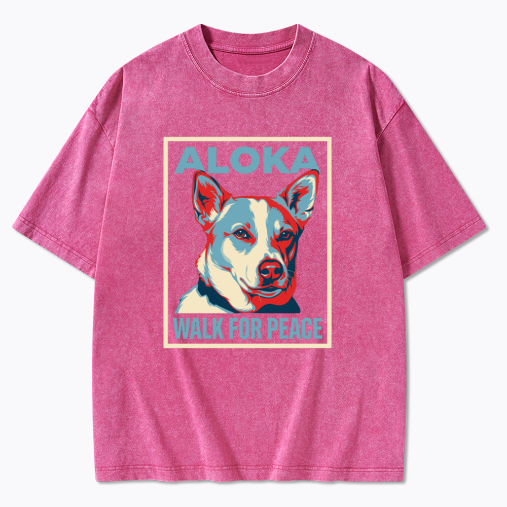 The Peace Dog Poster Washed T-Shirts