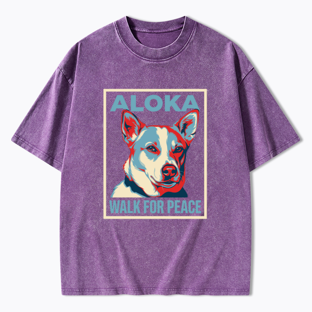 The Peace Dog Poster Washed T-Shirts