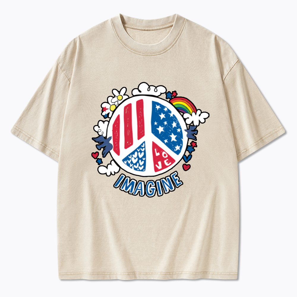Imagine Love Imagine Peace Washed T-Shirts