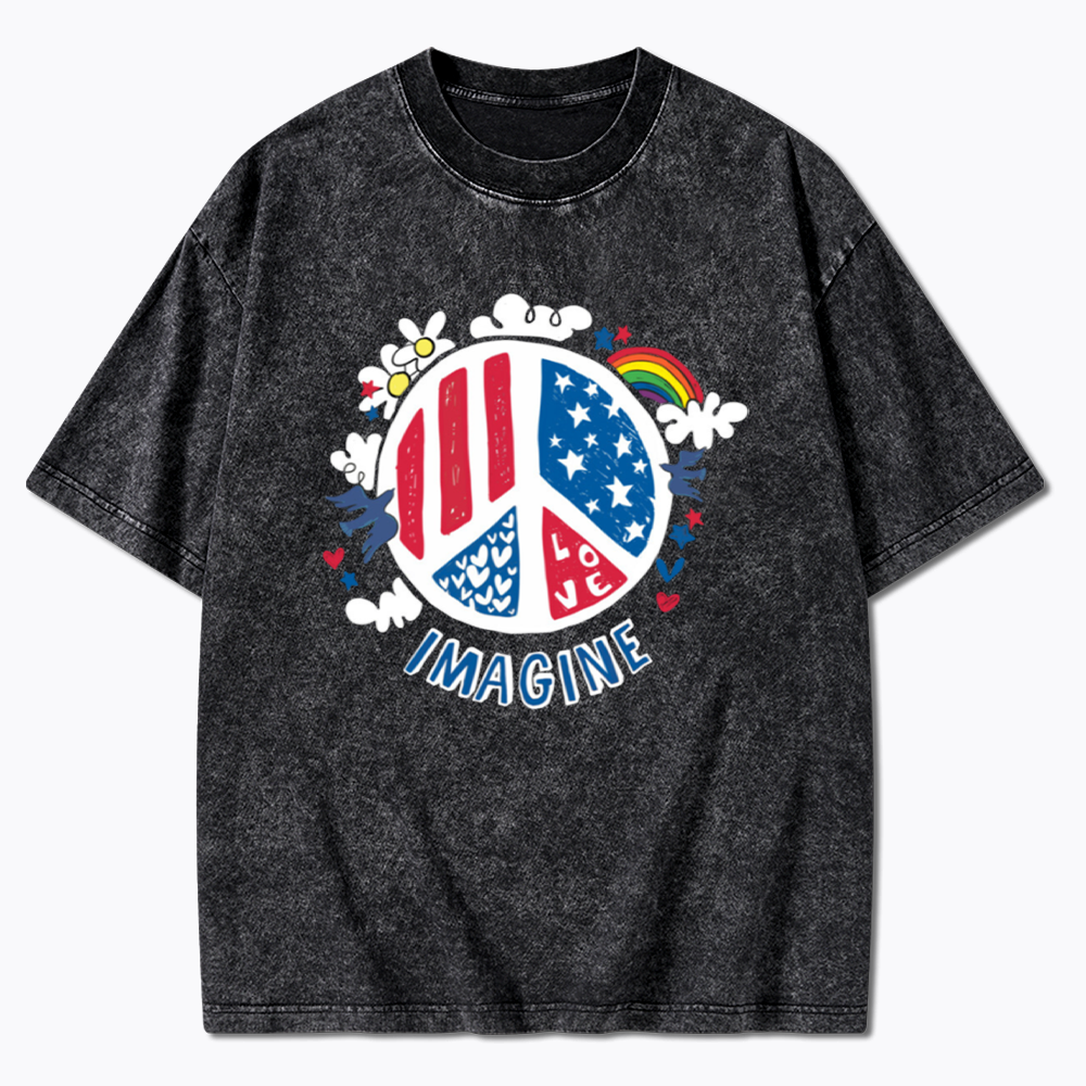Imagine Love Imagine Peace Washed T-Shirts