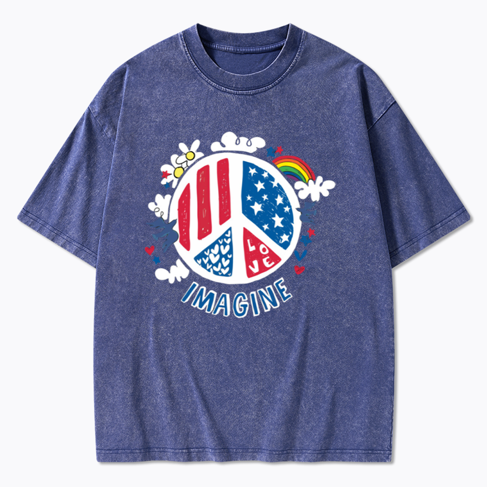 Imagine Love Imagine Peace Washed T-Shirts