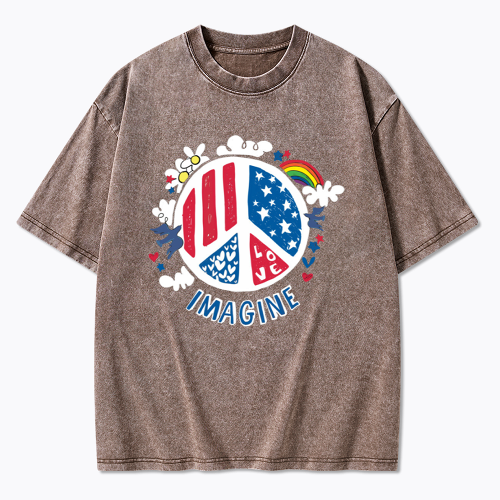 Imagine Love Imagine Peace Washed T-Shirts