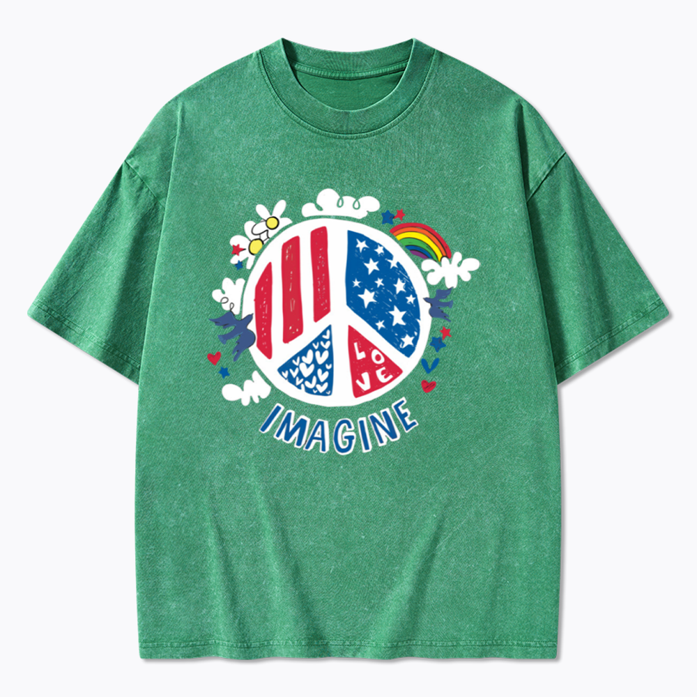 Imagine Love Imagine Peace Washed T-Shirts
