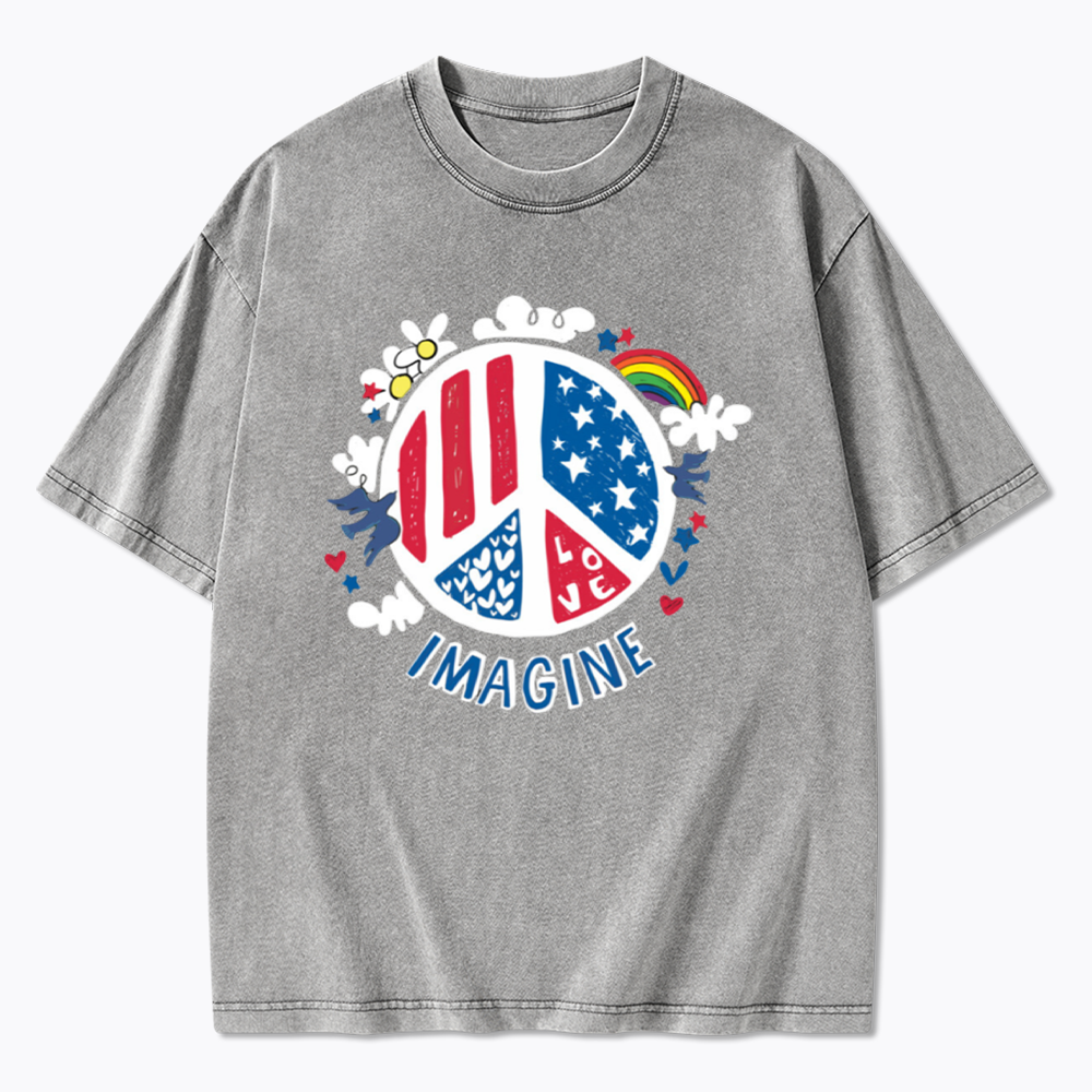 Imagine Love Imagine Peace Washed T-Shirts