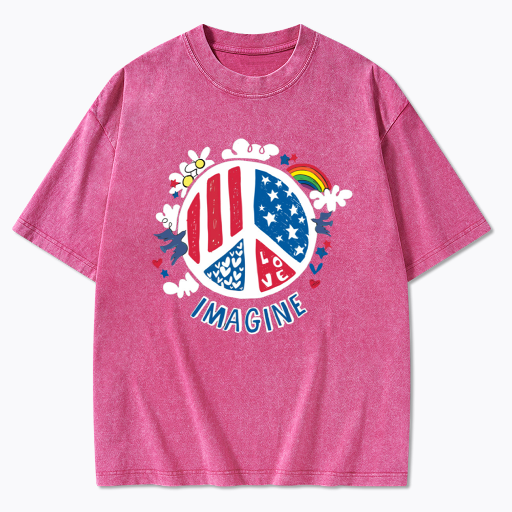 Imagine Love Imagine Peace Washed T-Shirts