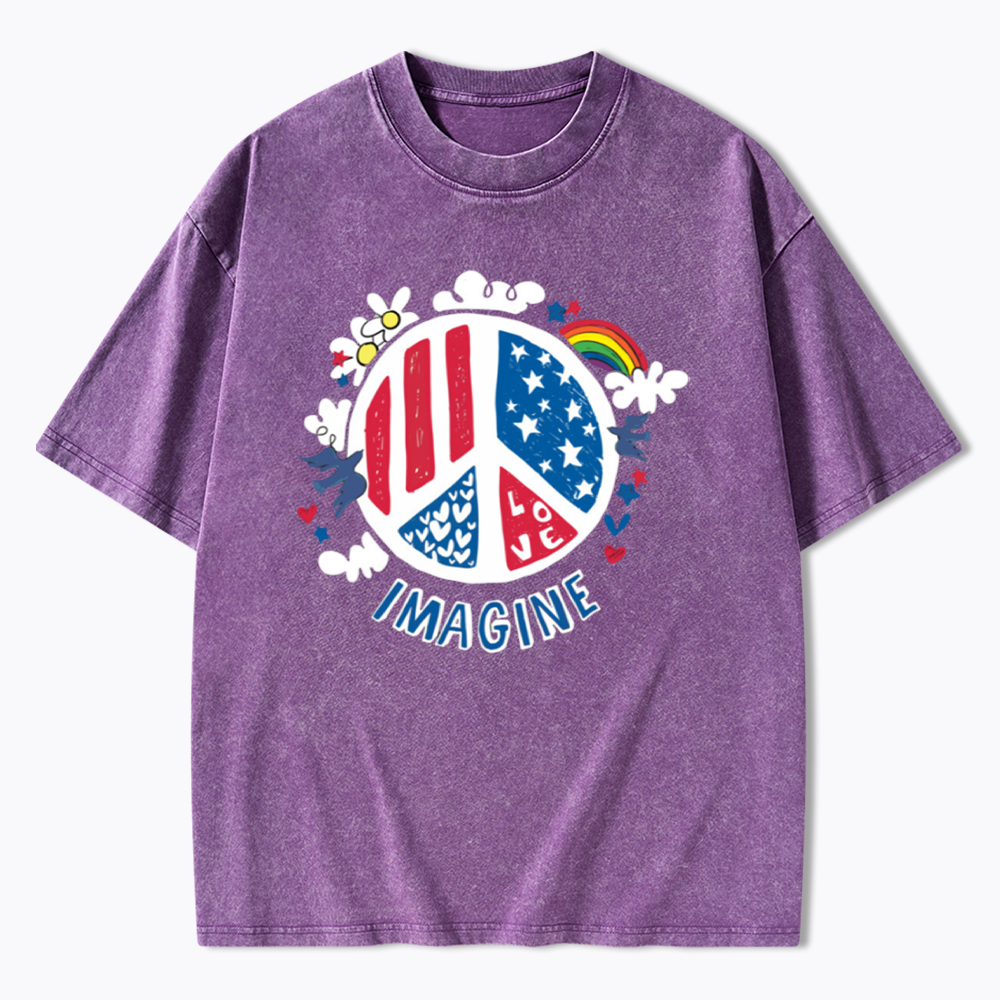 Imagine Love Imagine Peace Washed T-Shirts