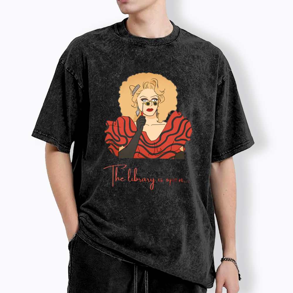 The Library Is Open Washed T-Shirt