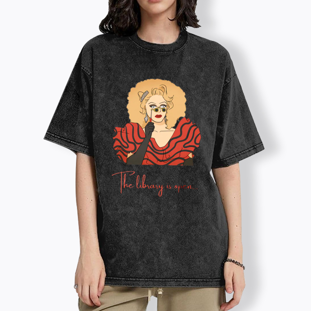 The Library Is Open Washed T-Shirt