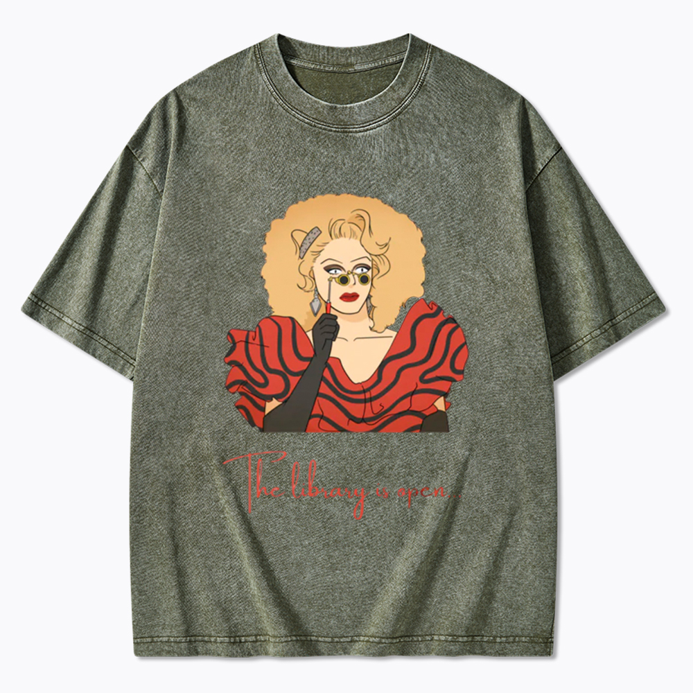 The Library Is Open Washed T-Shirt