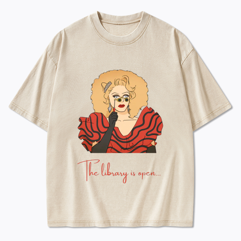 The Library Is Open Washed T-Shirt