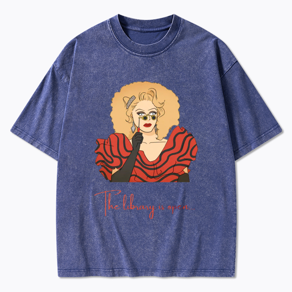 The Library Is Open Washed T-Shirt