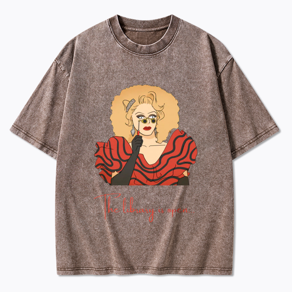 The Library Is Open Washed T-Shirt