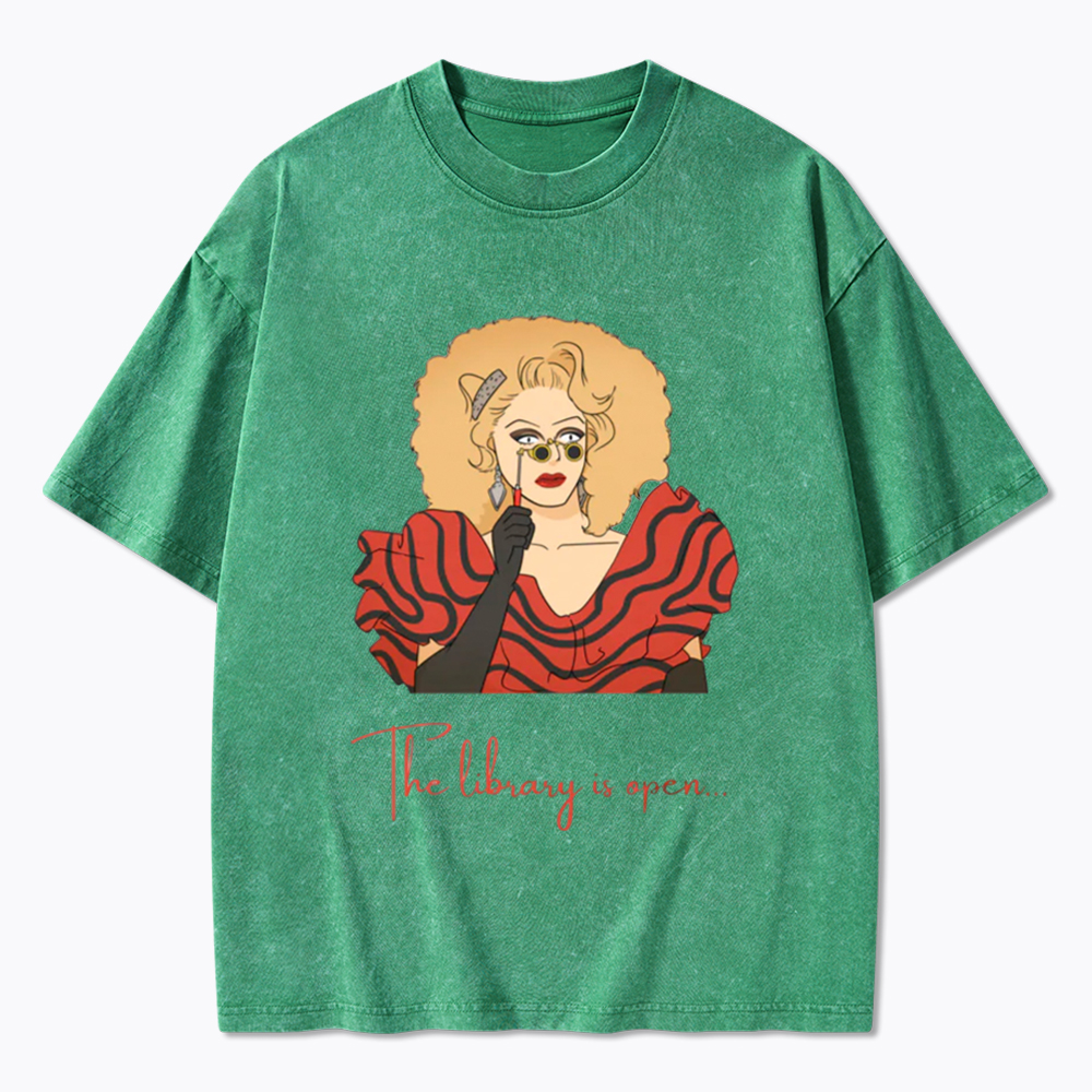 The Library Is Open Washed T-Shirt