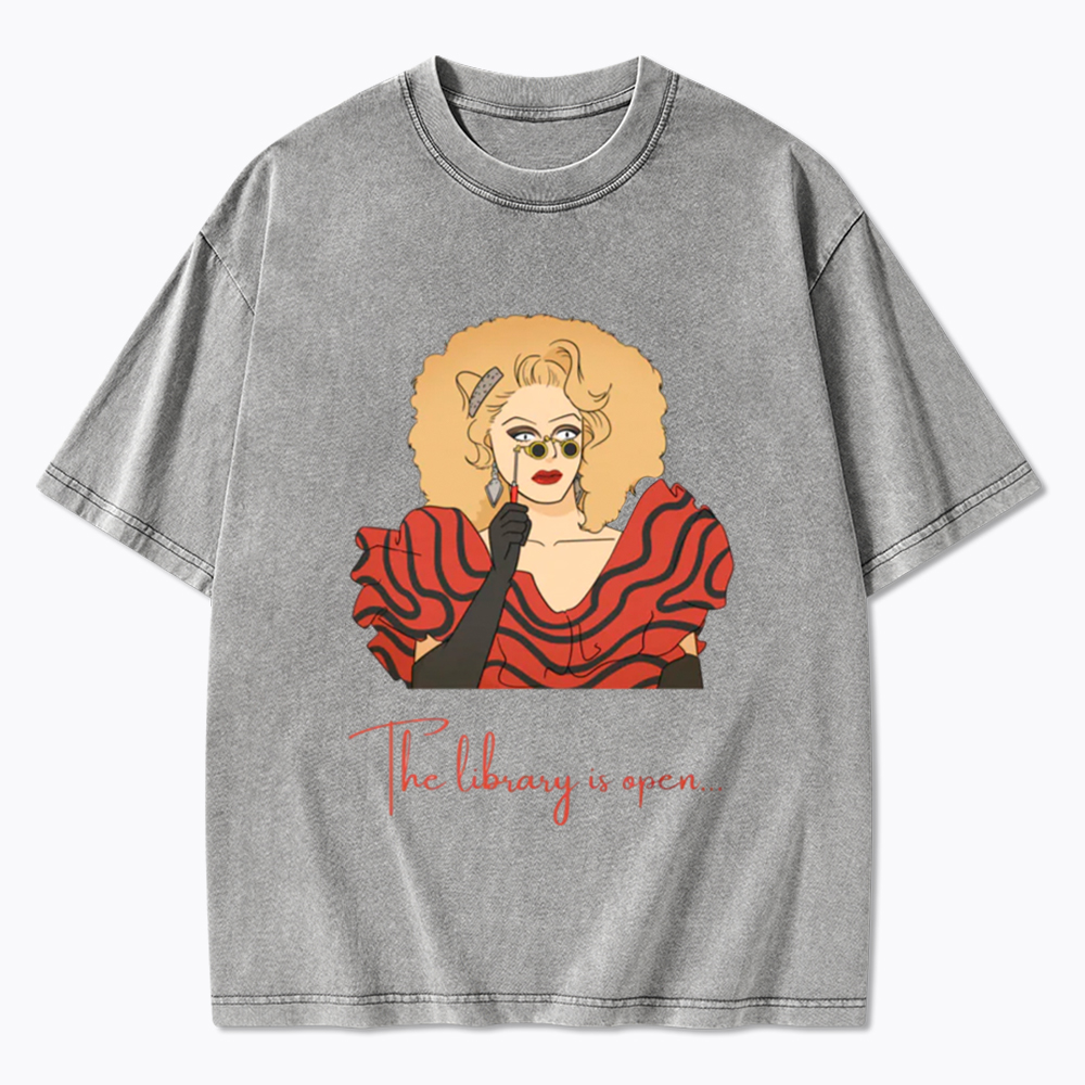 The Library Is Open Washed T-Shirt
