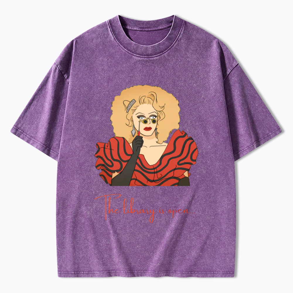 The Library Is Open Washed T-Shirt