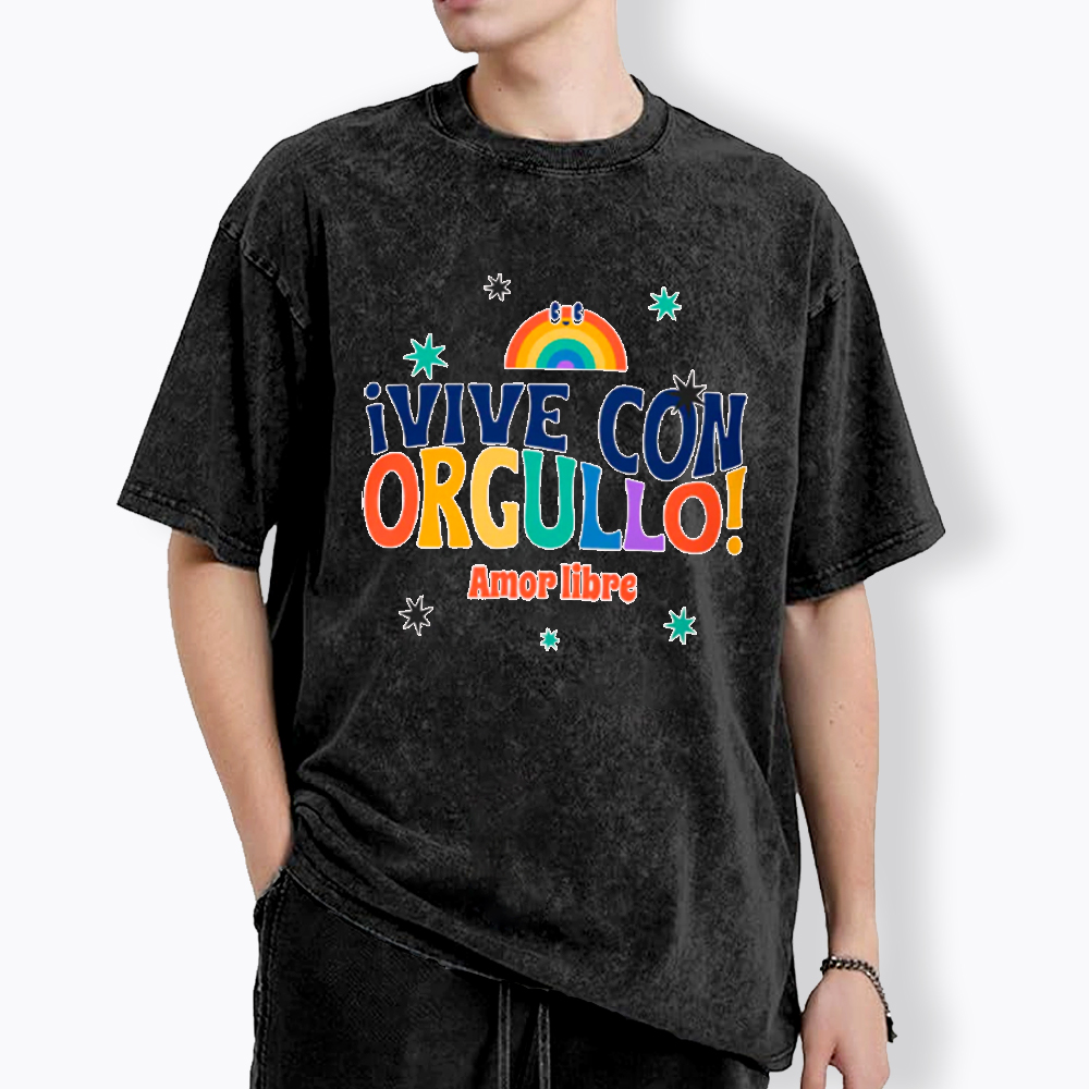 !Vive Con Orgullo! Amor Libre Washed T-Shirt