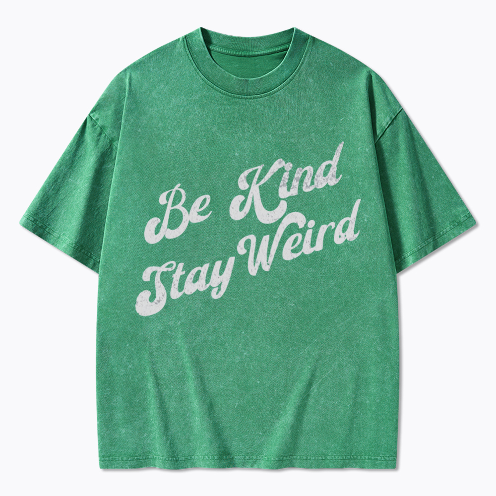 Be Kind Stay Weird V-Neck Washed T-Shirt