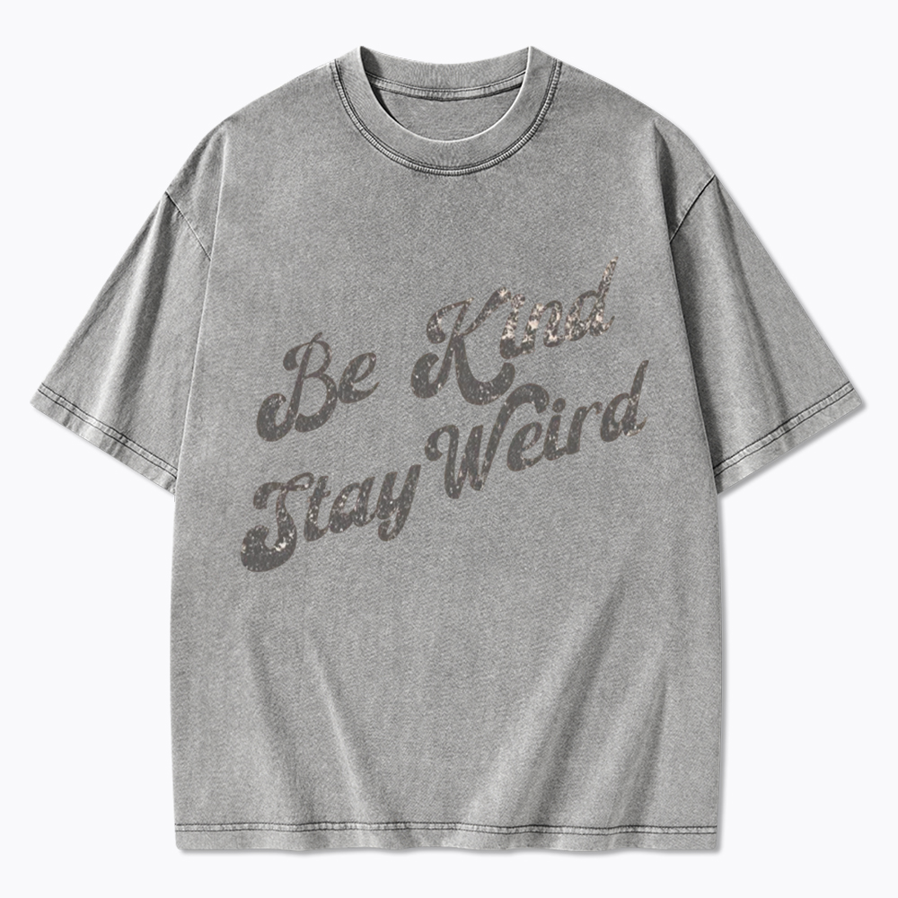 Be Kind Stay Weird V-Neck Washed T-Shirt