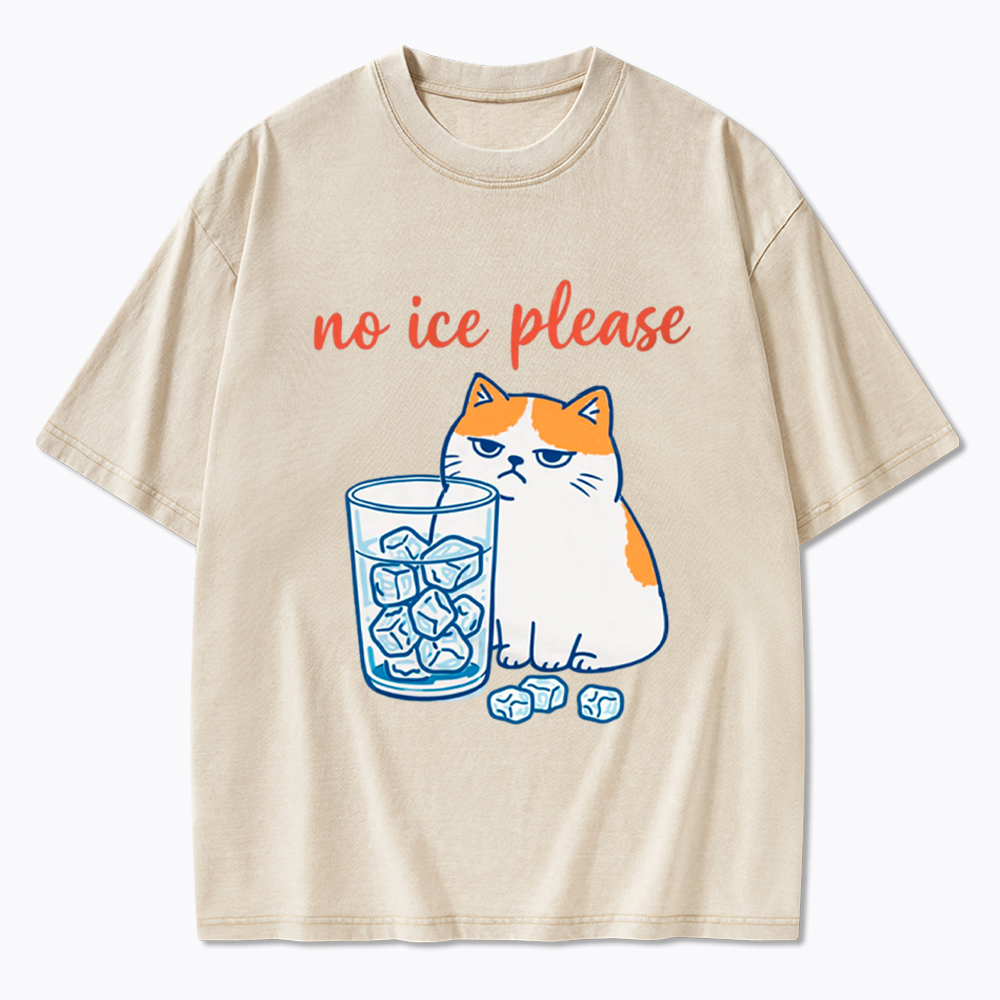 No ICE Please Cat Washed T-Shirt