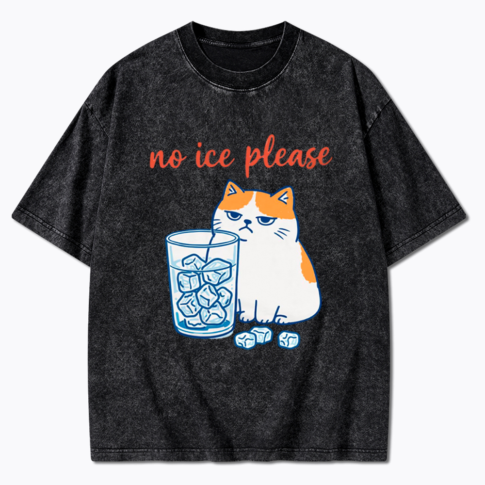 No ICE Please Cat Washed T-Shirt