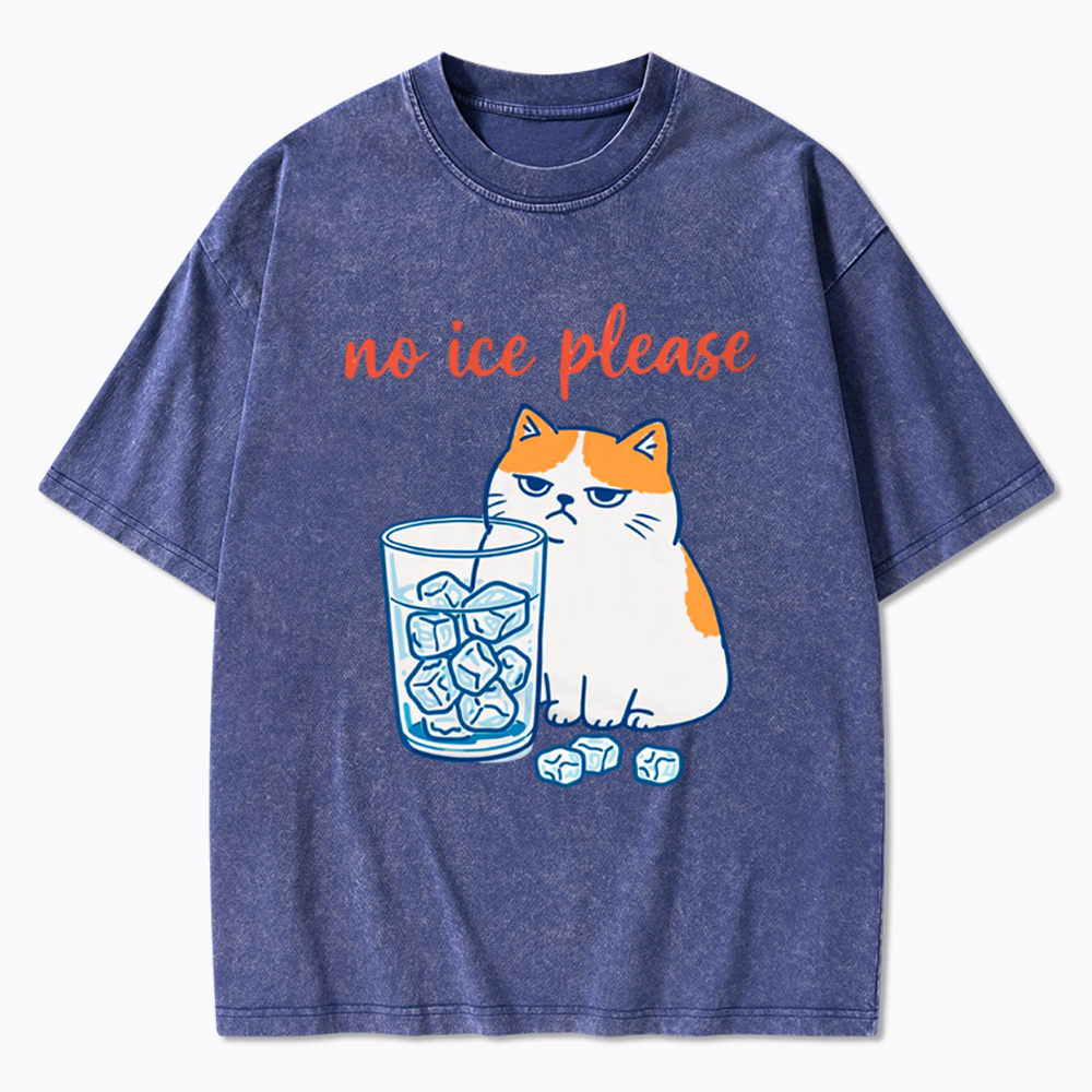 No ICE Please Cat Washed T-Shirt