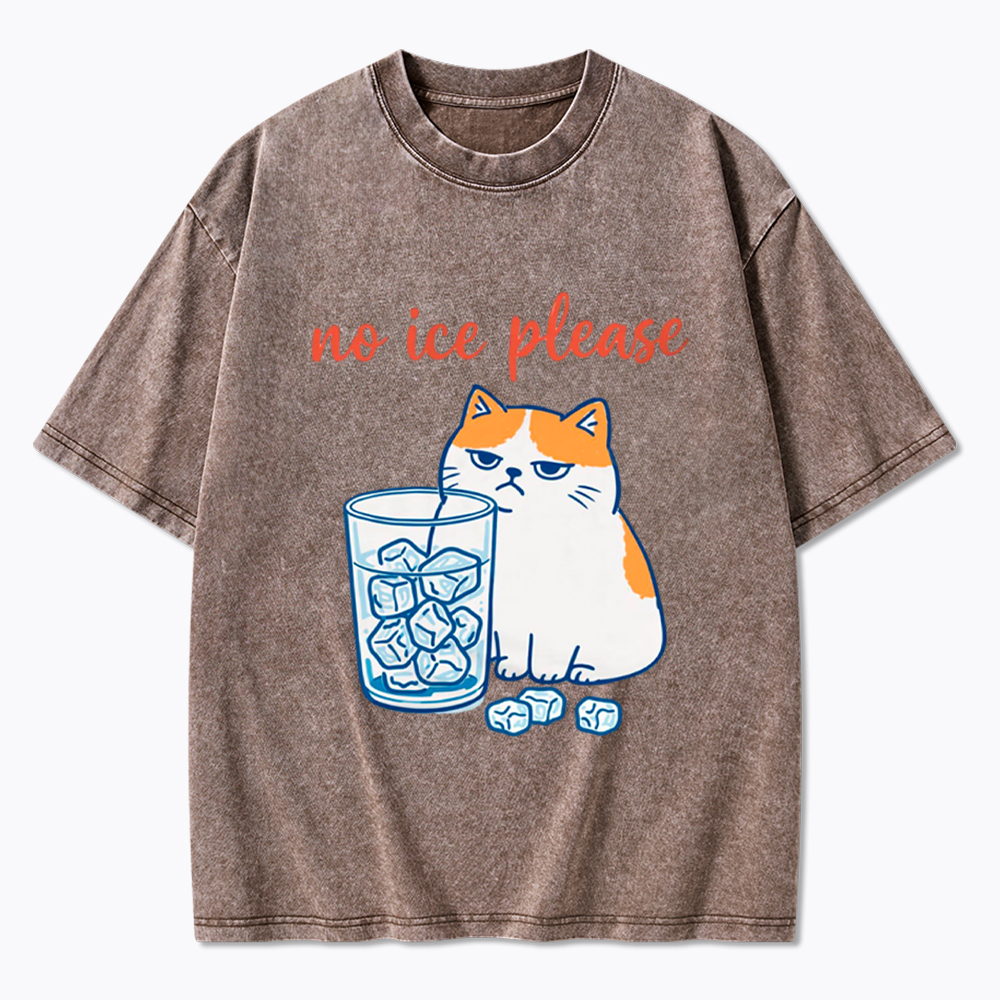 No ICE Please Cat Washed T-Shirt