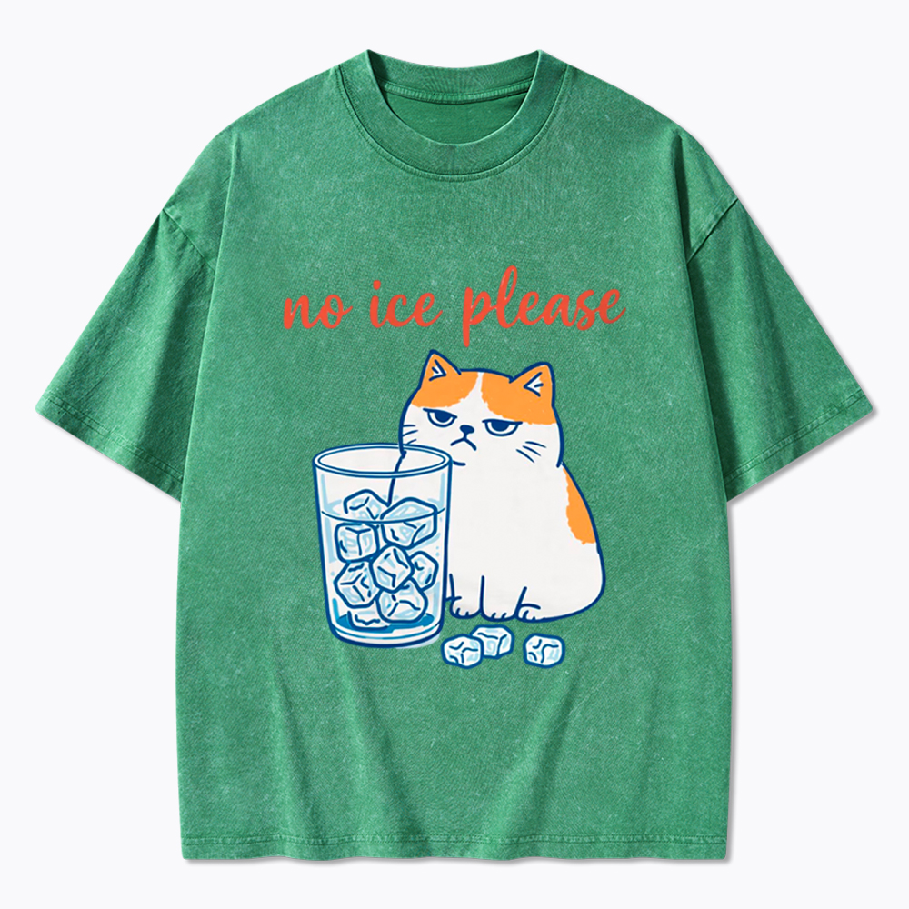 No ICE Please Cat Washed T-Shirt