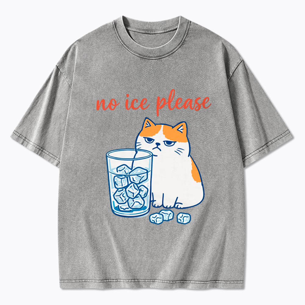 No ICE Please Cat Washed T-Shirt