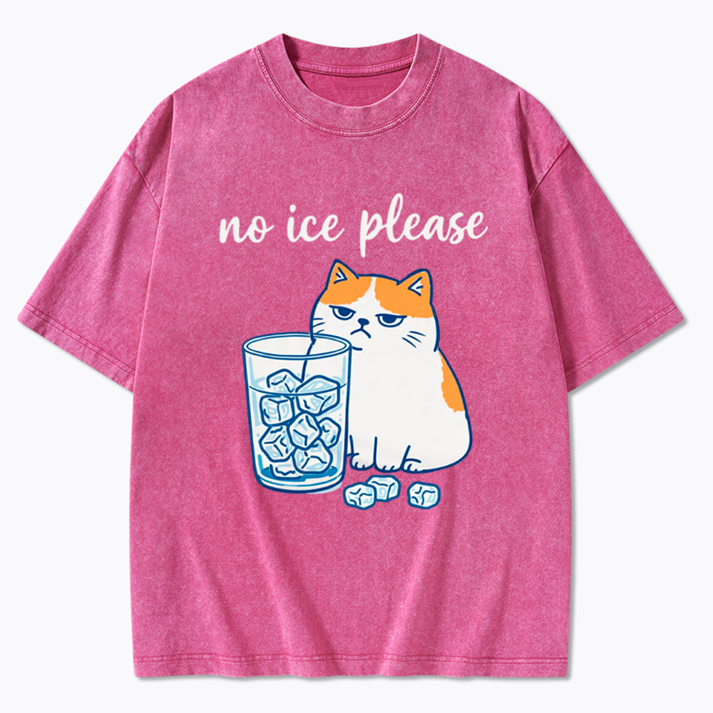 No ICE Please Cat Washed T-Shirt