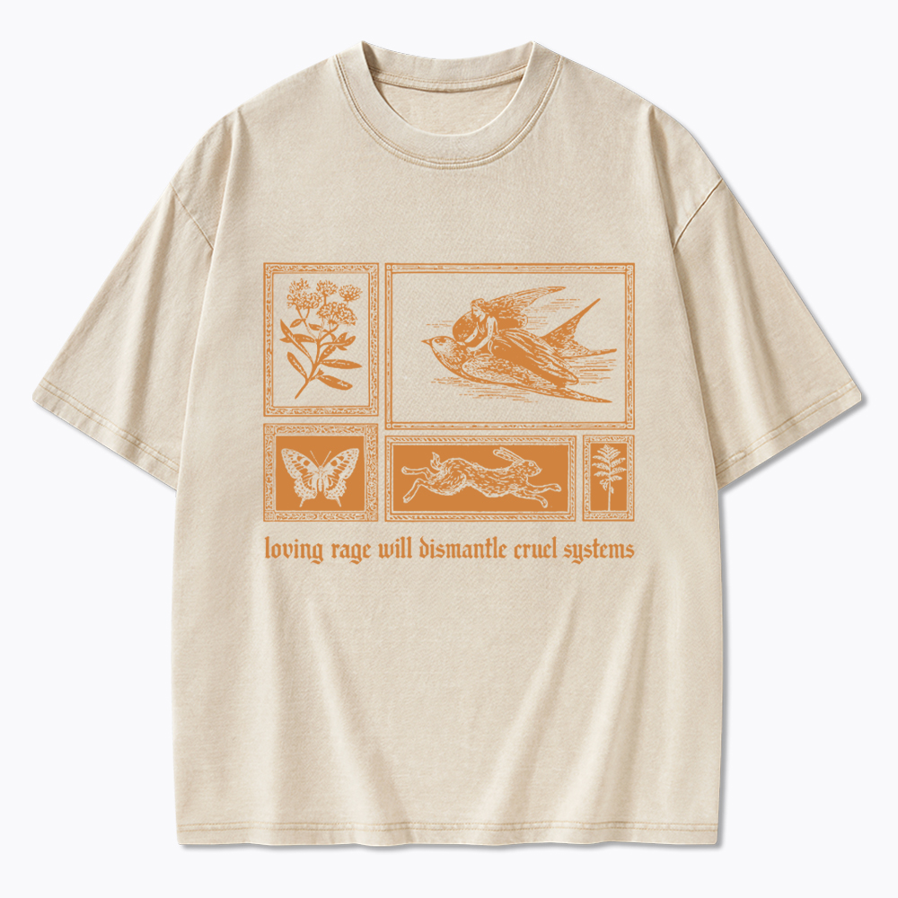 Loving Rage will Dismantle Cruel Systems of Oppression Washed T-Shirt