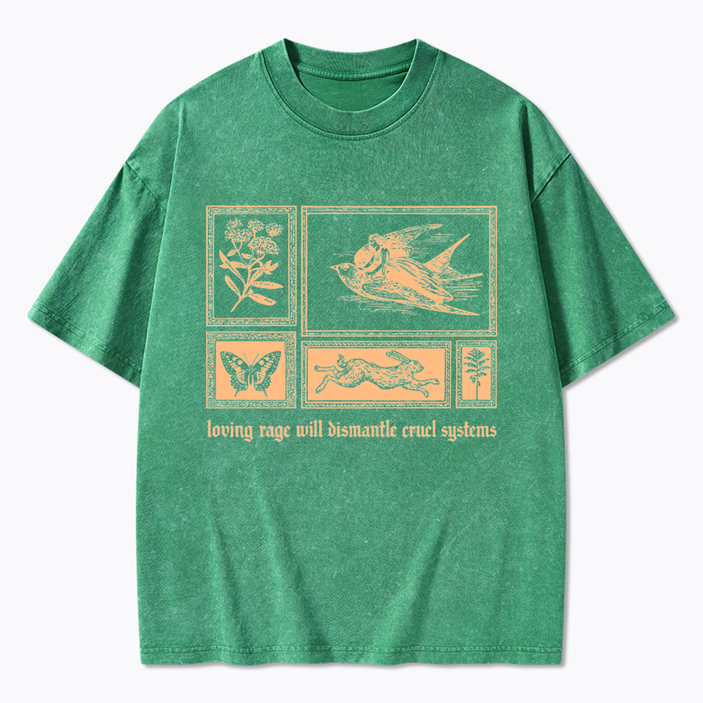 Loving Rage will Dismantle Cruel Systems of Oppression Washed T-Shirt