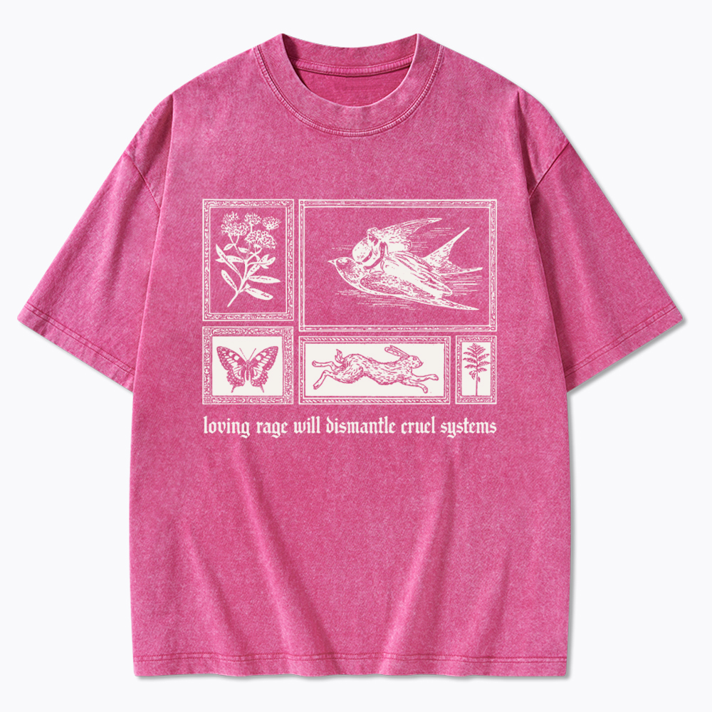 Loving Rage will Dismantle Cruel Systems of Oppression Washed T-Shirt