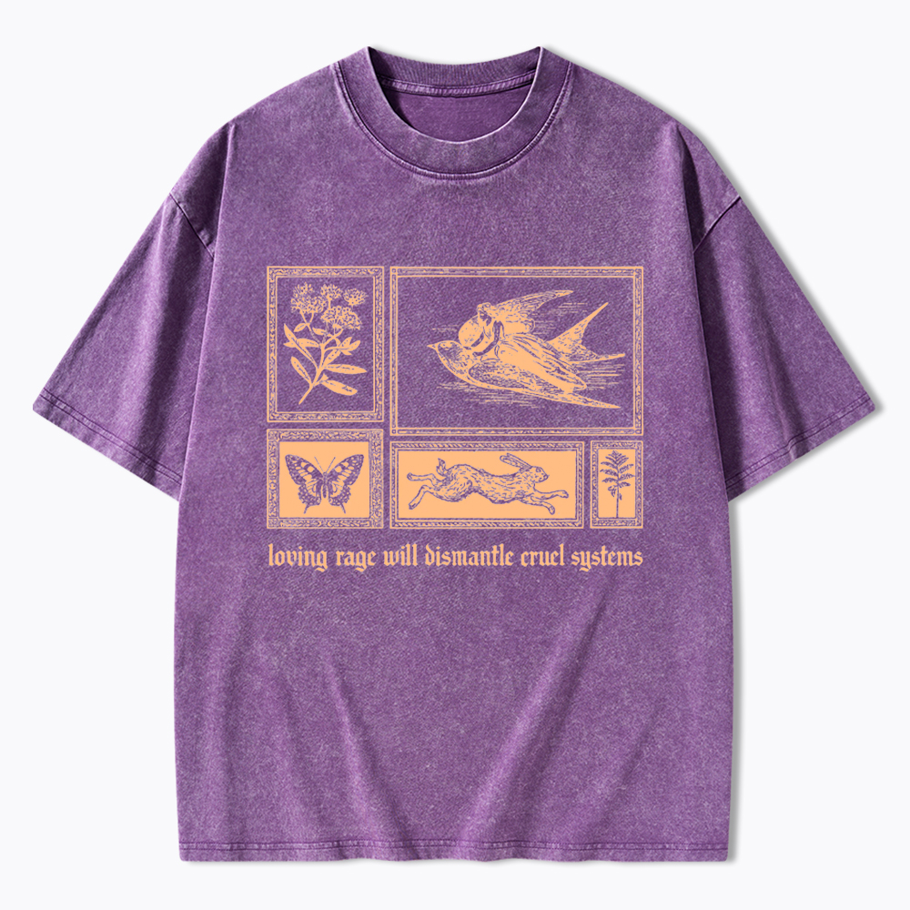 Loving Rage will Dismantle Cruel Systems of Oppression Washed T-Shirt