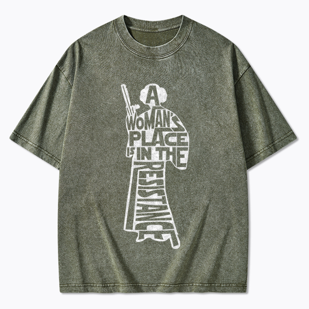 A Woman's Place is In The Resistance Washed T-Shirt