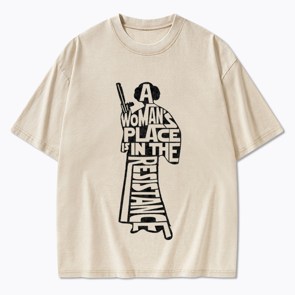 A Woman's Place is In The Resistance Washed T-Shirt
