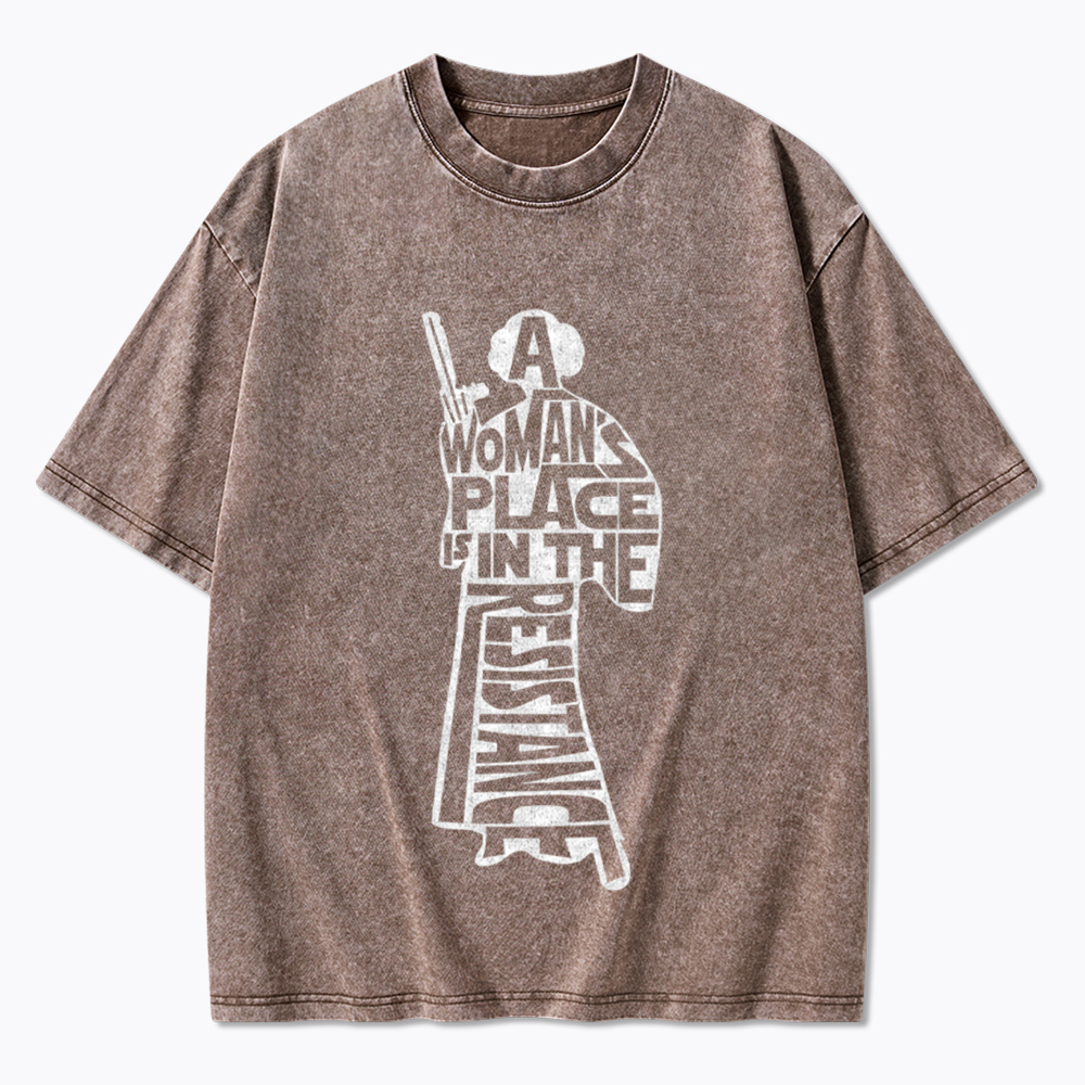 A Woman's Place is In The Resistance Washed T-Shirt
