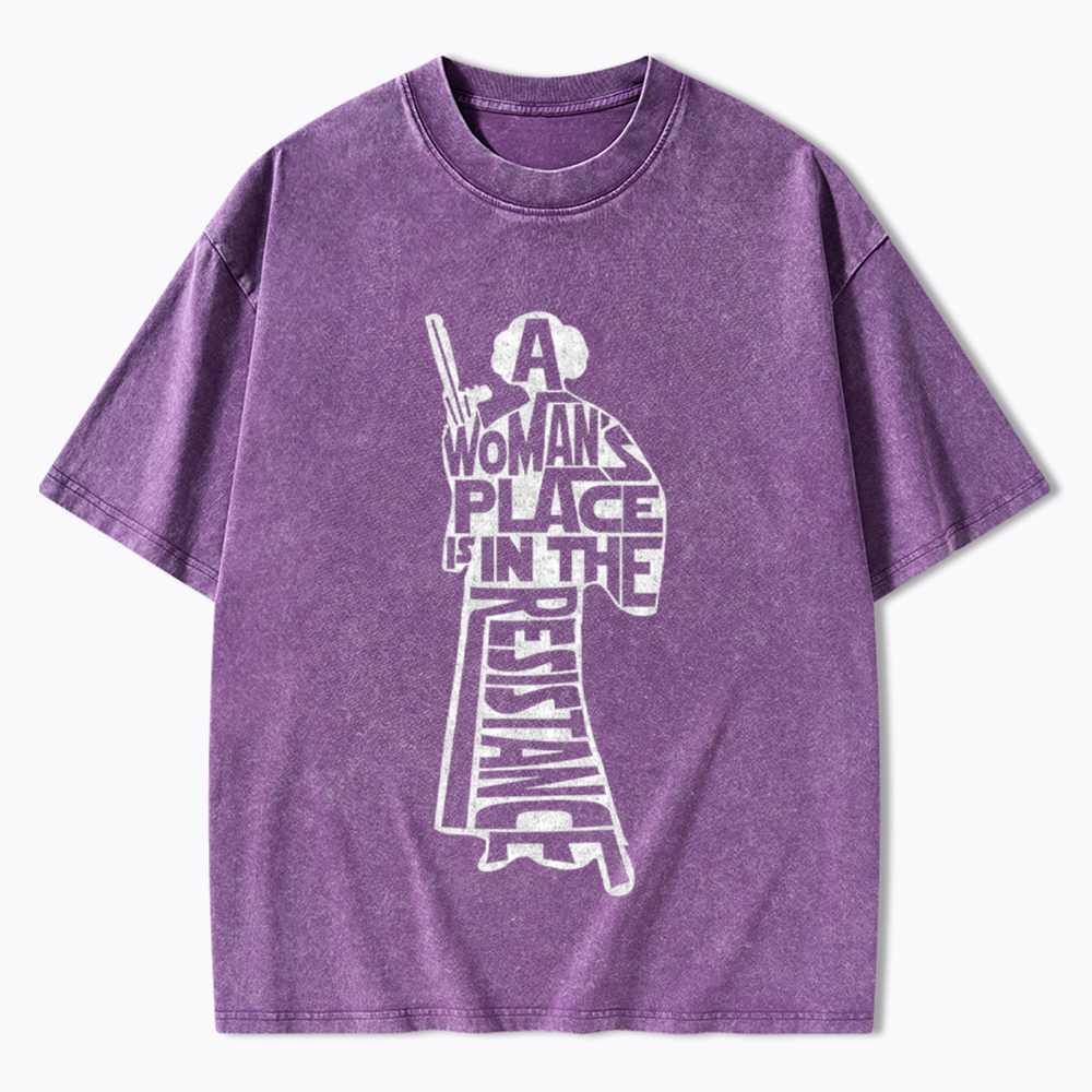 A Woman's Place is In The Resistance Washed T-Shirt
