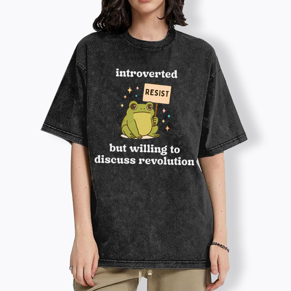 Introverted Resistance Frog Washed T-Shirt