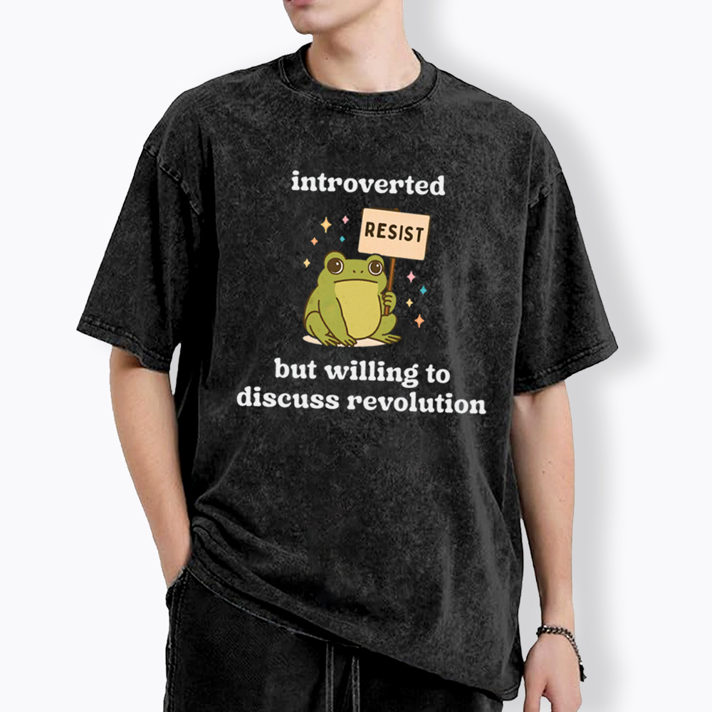 Introverted Resistance Frog Washed T-Shirt